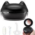 Gaboolo Retainer Case for Cleaning,No-Leak Mouth Guard Cute Retainer Case with Retainer Removal Tool and Brush (Black Cat)
