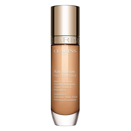 Clarins Skin Illusion Foundation - Longwear Full Coverage with Luminous Matte Finish | 24H Hydration & Hold | 1 Fl Oz
