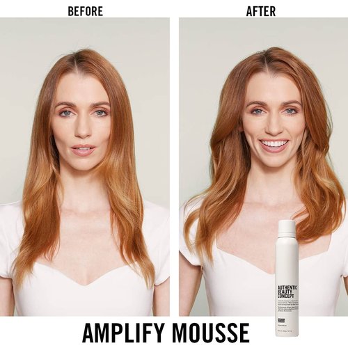 Authentic Beauty Concept Amplify Mousse - Volumizing Styling Mousse for All Hair Types | Lightweight Hold & Heat Protection | 6.7 oz