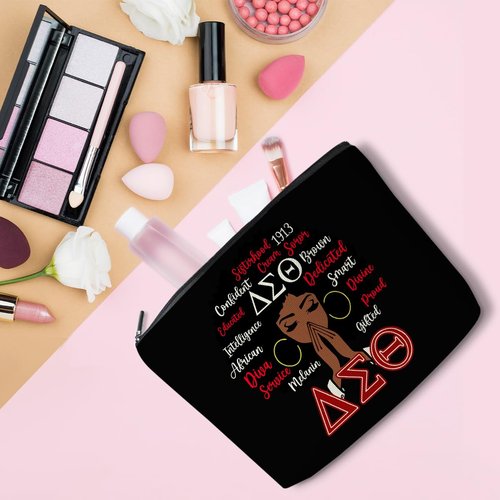 LONGXIN Sorority Gifts Paraphernalia for Women Cosmetic Make up Bag Greek Sorority Gift Makeup Zipper Pouch Bag