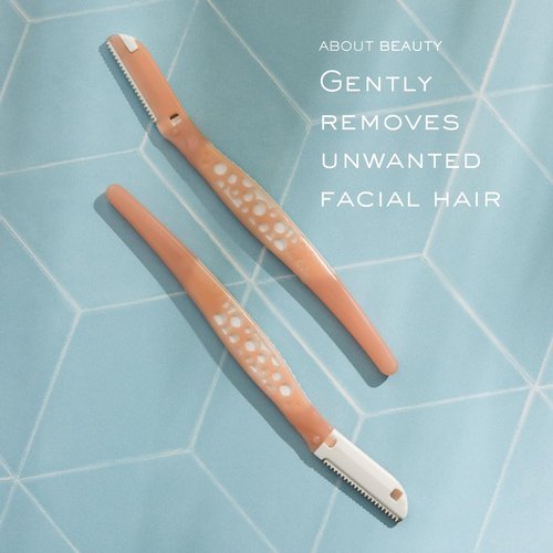 About Face Fuzz-Free Facial Razors - 18 Beauty Groomers for Hair Removal, Ideal for Shaving, Exfoliating, Dermaplaning and Brow Shaping, Japanese Steel Gently Removes Facial Hair