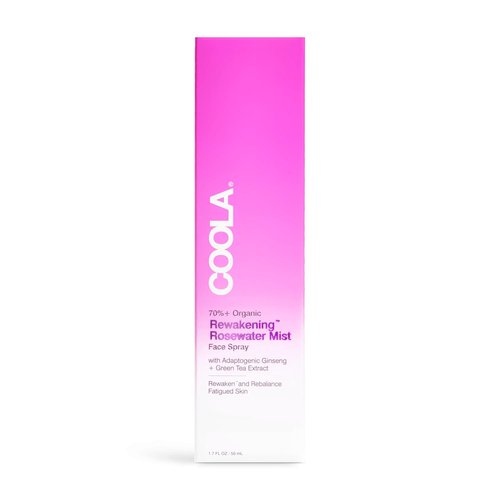 COOLA Organic Rosewater Mist Face Spray - Dermatologist Tested Skin Barrier Protection with Ginseng & Green Tea, 1.7 Fl Oz