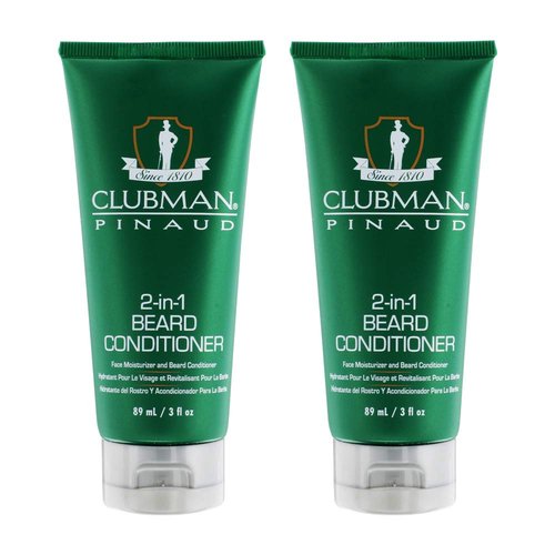 Clubman Pinaud 2-in-1 Beard Conditioner & Beard Moisturizer for Men – Hydrates Skin, Nourishes Beards, 3 oz x 2 Pack