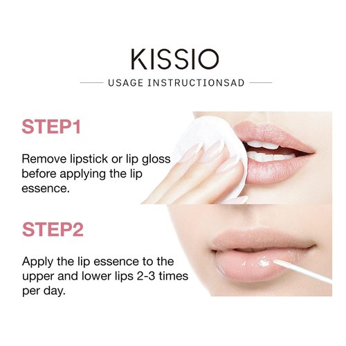 KISSIO Lip Plumper - Natural Hydrating Gloss for Fuller Lips | Moisturizing 5.5ml, Reduces Fine Lines