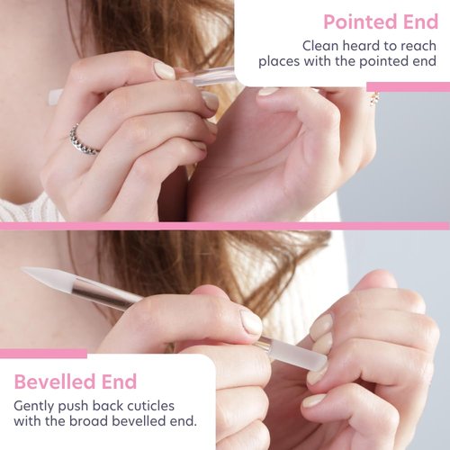 BONA FIDE BEAUTY Glass Cuticle Pusher - Dual-Ended Manicure Tool - Premium Czech Quality
