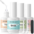AZUREBEAUTY Dip Powder Liquid Set - 8 Pcs Dipping Base, Activator & Top Coat | No Lamp Needed, 15ml Each