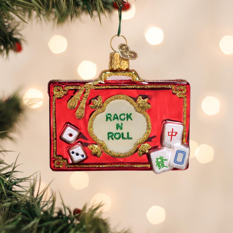 Mahjong Glass Ornament - Handcrafted Holiday Christmas Tree Decoration