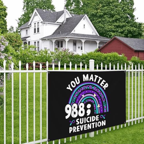 Purple Suicide Prevention Awareness Banner Flag 47x71in Holiday Decor