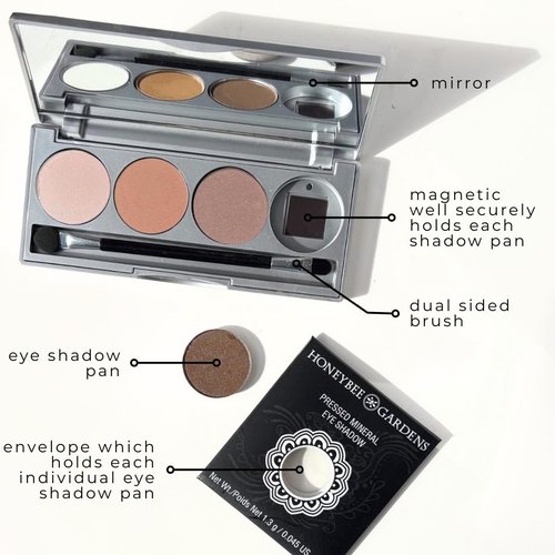 Honeybee Gardens Skinny Dip Eye Shadow Palette - 4 Pigmented Shades | Long-Lasting, Vegan & Cruelty-Free