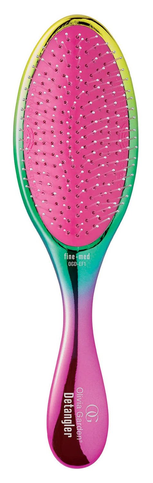 Olivia Garden Aurora Detangler Brush - Effortlessly Detangles Wet & Dry Fine to Medium Hair - Rainbow Color