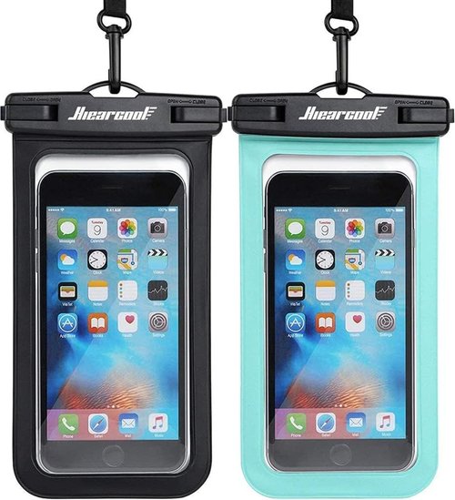 Hiearcool Waterproof Phone Pouch - IPX8 Waterproof Case for iPhone 17/16/15/14 Pro Max | Touch Screen & Lanyard Included, 2 Pack (Fits Up to 8.9”)