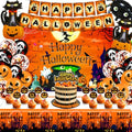 Halloween Party Decorations Set Pumpkin Theme with Banner Balloons & Cake Toppers