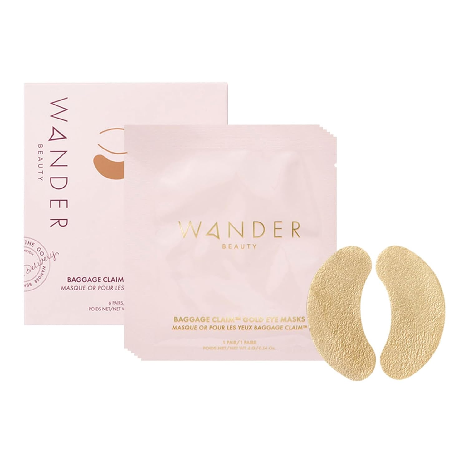 Wander Beauty Baggage Claim - Gold Foil Under Eye Patches for Dark Circles & Puffiness | 6 Pairs