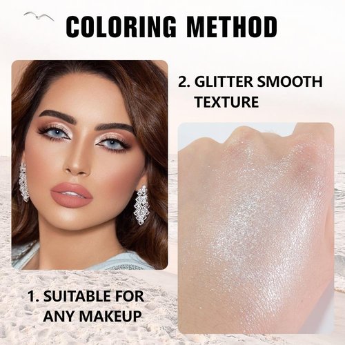 Evpct Pear White Shimmer Eyeshadow Palette - High Pigment Glitter for Mature Skin | Mini Cream Formula