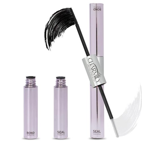 Lash Cluster Glue - Lash Bond and Seal Waterproof for Eyelash Clusters and Individual Lashes, Long Lasting DIY Cluster Lash Glue, Dual-Ended Design by Charmily (5ml+5ml)