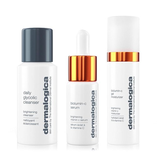 Dermalogica Daily Brightness Boosters Facial Skin Care Kit | BioLumin-C Serum, Gel Moisturizer & Cleanser