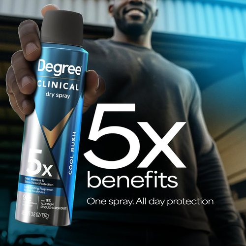 Degree Clinical Strength Antiperspirant Deodorant - Cool Rush Dry Spray | 96-Hour Sweat & Odor Protection - 3.8 OZ
