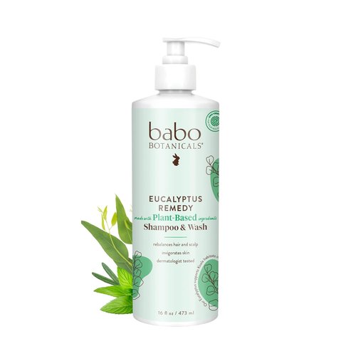 Babo Botanicals Eucalyptus Remedy Shampoo & Wash - Invigorating Eucalyptus & Rosemary - EWG Verified, Vegan, Cruelty-Free