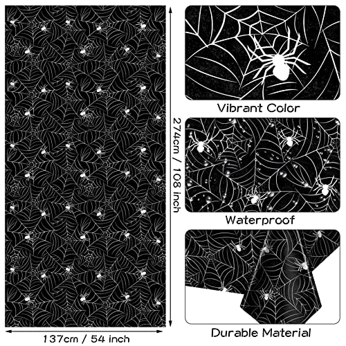 Halloween Tablecloth Pack of 3 Rectangular Spooky Party Decor - Black