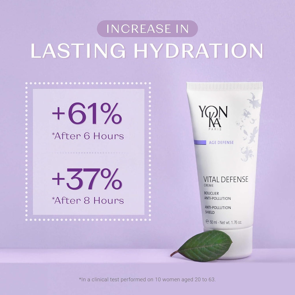Yonka Paris Vital Defense Day Cream - Pollution Protection Vitamin C Moisturizer | All Skin Types | 84% Natural Ingredients