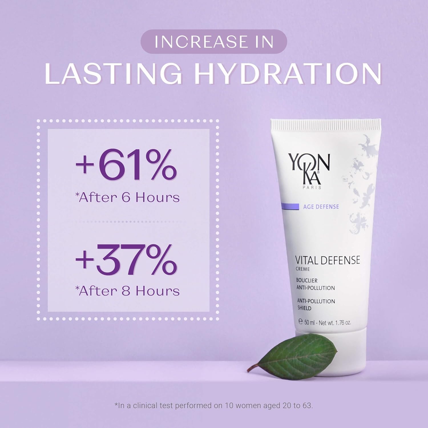 Yonka Paris Vital Defense Day Cream - Pollution Protection Vitamin C Moisturizer | All Skin Types | 84% Natural Ingredients