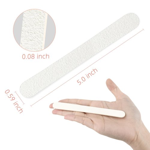 Professional Nail Files Double Sided Emery Board 80/100 Grit for Poly Gel Acrylic Nail Extension Manicure Pedicure Tool White 100Pcs