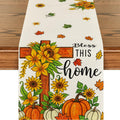 Fall Pumpkin Cross Table Runner 13x72 Inch Autumn Home Decor for Dining