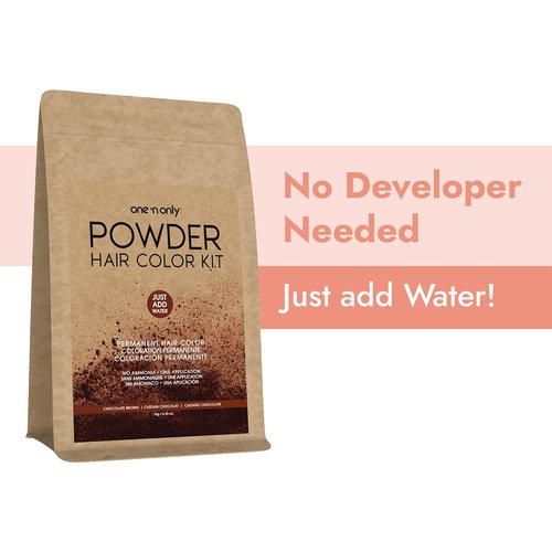 One N' Only Powder Hair Color Kit - Chocolate Brown | Permanent Gray Coverage, Just Add Water, Vegan & Cruelty-Free