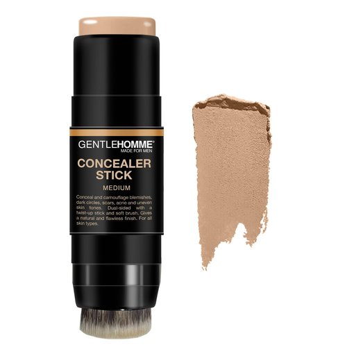 Skiennix Concealer Stick with Brush - Erase Dark Circles & Flaws - Dual-Sided Full Coverage (Medium)