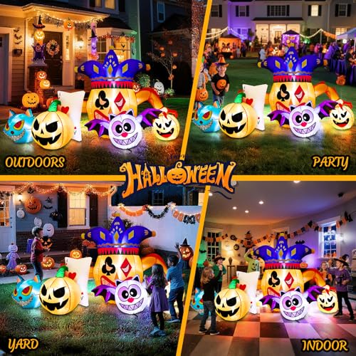 Halloween Inflatable Decorations Clowns Pumpkin Outdoor Indoor with LED - Clowns Pumpkin Variation