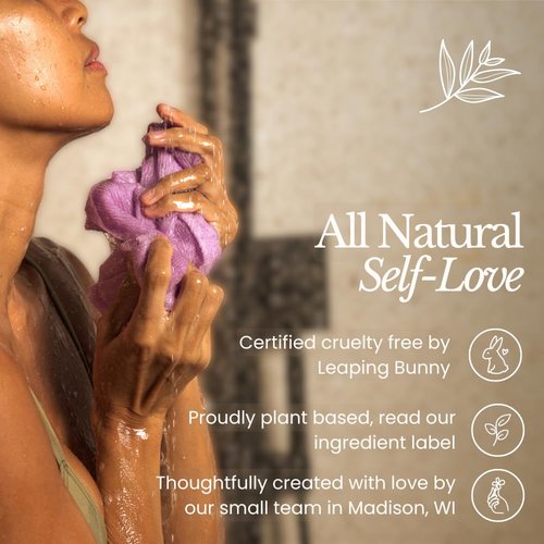 Bare Botanics 4 Pack Lavender Exfoliating Gloves for Shower | 100% Nylon Fibers | Exfoliating Bath Gloves for Shower Exfoliating | Shower Gloves & Dead Skin Remover | Wet & Dry Exfoliating Glove