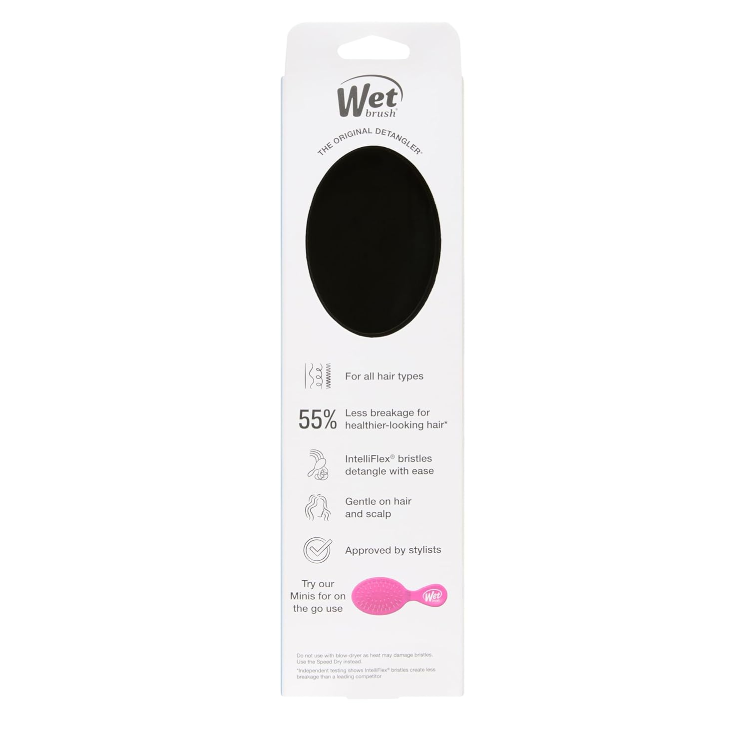 Wet Brush Original Detangling Hair Brush - Ultra-Soft IntelliFlex Bristles for Effortless Tangle Removal | Classic Black