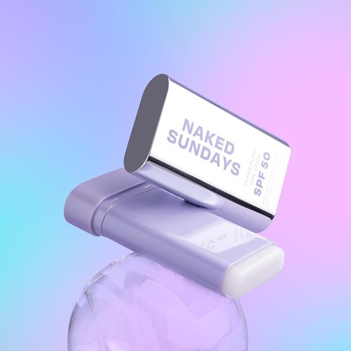 Naked Sundays Clear Glow Sun Stick SPF 50 - Invisible Sunscreen Stick for Face & Body | Fragrance-Free, Travel-Friendly, 19g