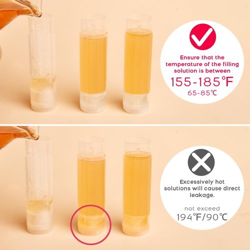 JuLand 50 Packs Empty Lip Balm Tubes 5.5ml - Refillable Round Lipstick Containers and BPA Free, Leak-Free Lip Balm Empty Containers for DIY (Mix Color)