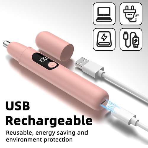 Bilitase Nose Hair Trimmer Rechargeable Cordless Painless Ear and Eyebrow Trimming Tool-Dual Edge Easy Cleansing for Man Woman (Pink)
