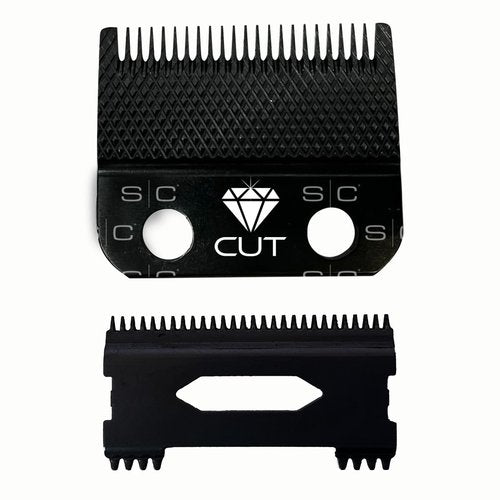 StyleCraft Replacement Diamond Cut Fixed Fade Hair Clipper Blade with Shallow Tooth 2.0 Moving Cutter Set