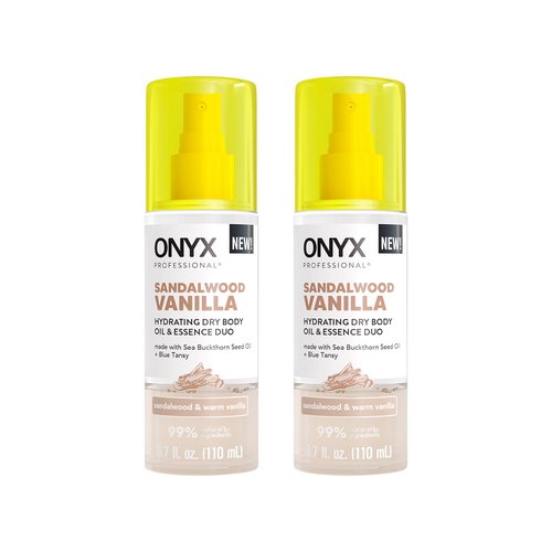 Onyx Professional Hydrating Dry Body Oil & Essence Duo, Sandalwood Vanilla, 3.7 fl oz, 2pk