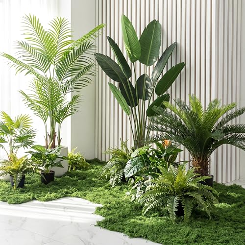 Artificial Moss Table Runner - Halloween Enchanted Party Decor, Green, 8ft - Zeyune