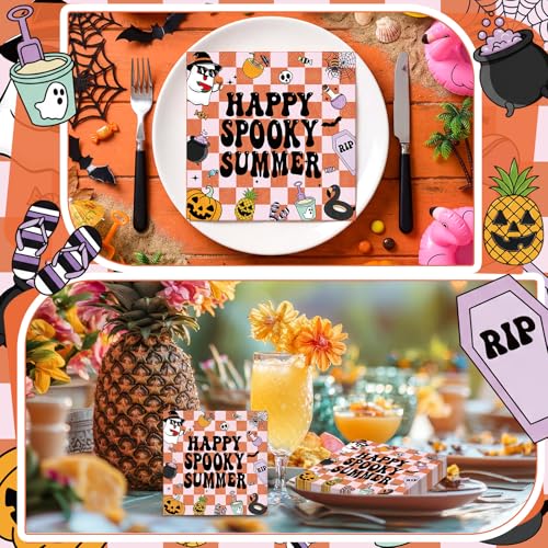Halloween Paper Napkins 50 Pack - Spooky Party Supplies & Cocktail Napkins