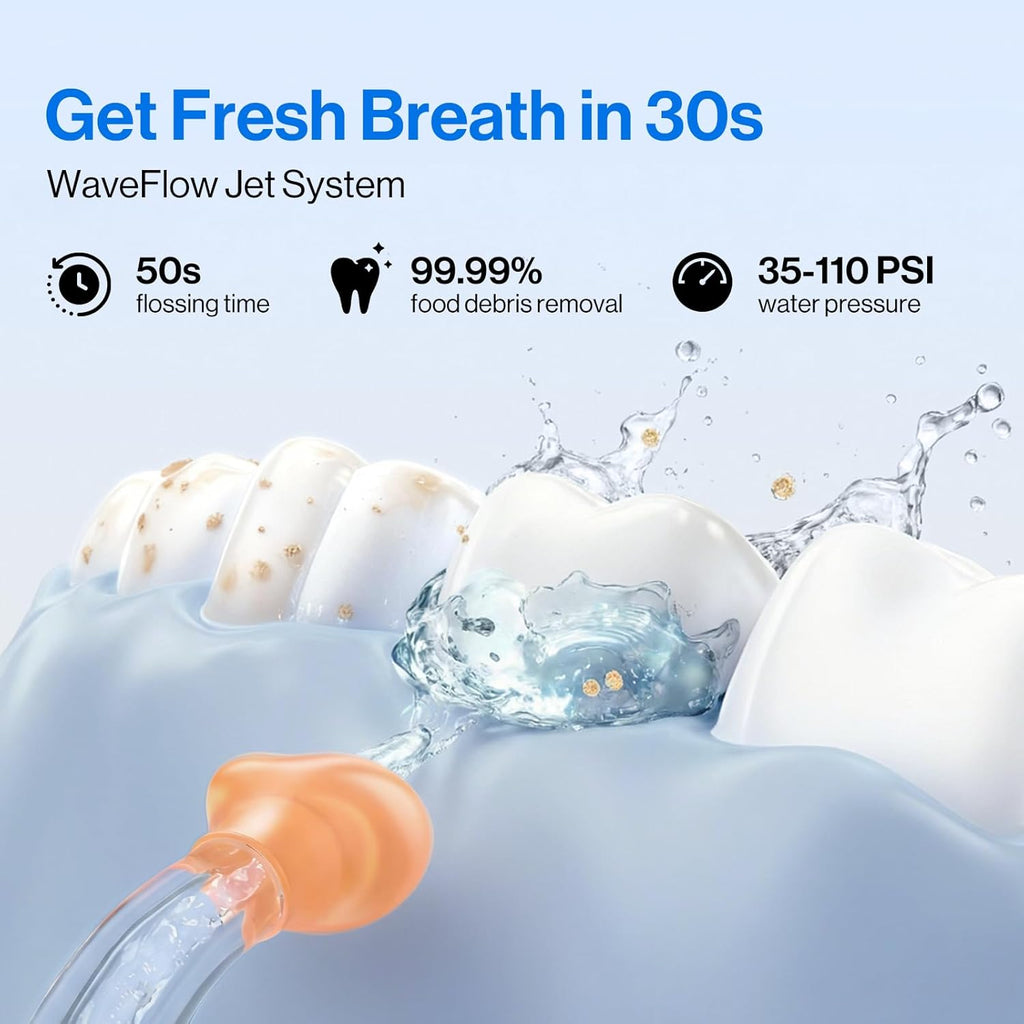 Usmile C10 Portable Water Flosser - Travel-Friendly, 95-Day Battery Life, 4 Modes, 360° Nozzle, 180ml Tank, IPX7 Waterproof (Blue)
