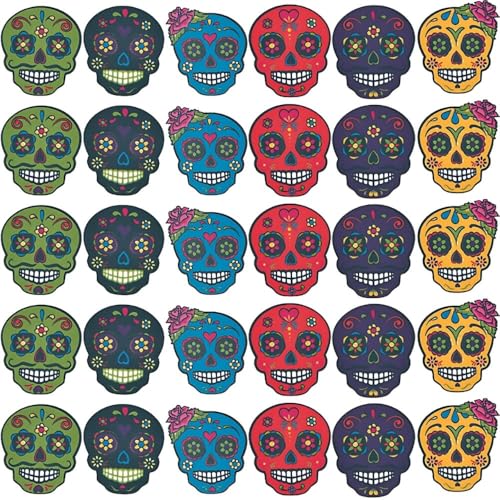 Temporary Tattoos Halloween Sugar Skull Set - Fun Express, 72 Pieces