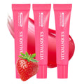 Vitamasques Lip Butter Balm Strawberry Pack of 3, Korean Lip Balm - Peptide Lip Treatment - Lip Balm Hydrating - Light Tinted Lip balm - Made in Korea - 0.33 fl.oz