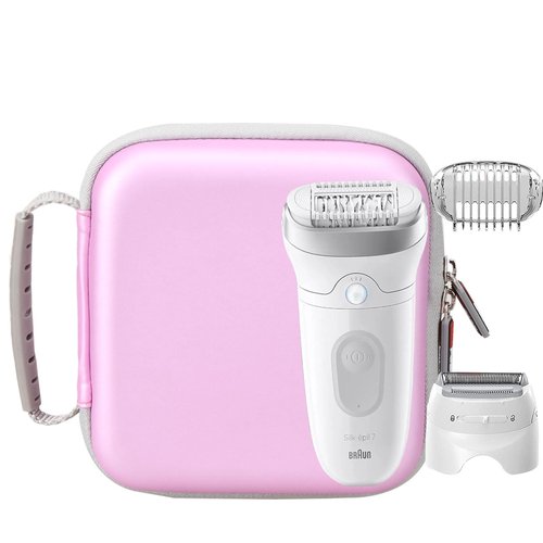 FBLFOBELI EVA Hard Case Compatible with Braun Silk-épil 7 SE7-041/SE7-141/Silk-épil 5 5-620/5 SE5-230/Silk-épil 9 9-890/9 9-880/9 9-720 Epilator Facial Hair Removal (Purple)