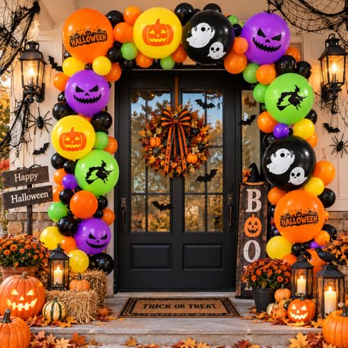 Halloween Balloons Set - Black & Orange 30 Pcs Latex Party Decorations