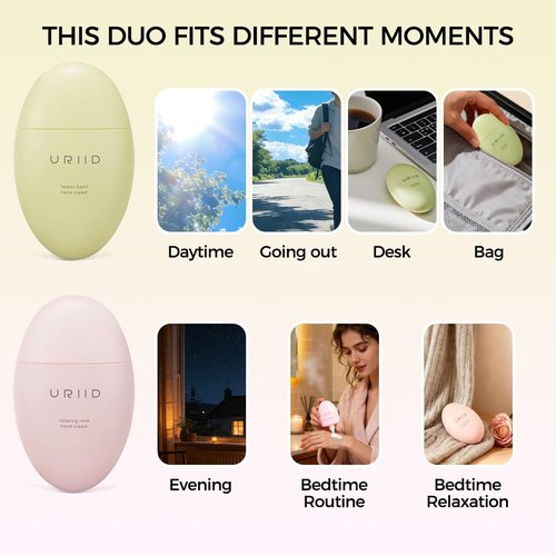 Skiennix 2-in-1 Hand Cream Set - Nourishing Lemon Basil & Relaxing Rose, 1.76 oz Each