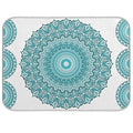 Super Absorbent Microfiber Dish Drying Mat 24x18 Inches - Turquoise Mandala Variation