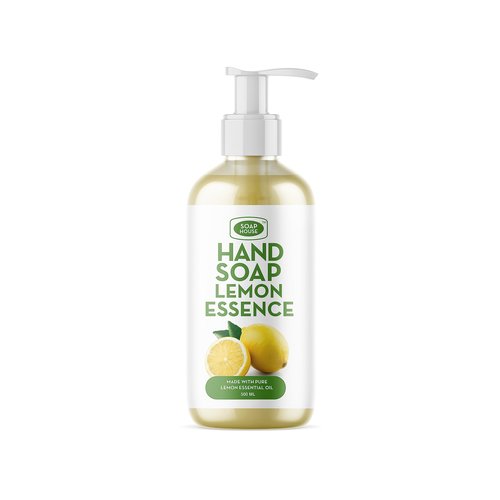 Soap House Hand Soap | Lemon Essence | Made with Pure Lemon Essential Oil | Pack of 4 units (16.9 Fl Oz x 4)