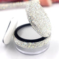 Bestbling Bling Rhinestone Refill Loose compact Powder Container - 20g Capacity, Elastic Mesh, No Powder Leakage, Includes Powder Puff, Versatile Cosmetic Storage, Powder Dispenser (Silver)