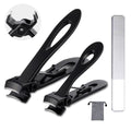 Nail Clippers for Thick Nails,Fingernail Toenail Clippers,Nail Clipper Set for Adult Men Women (Black)