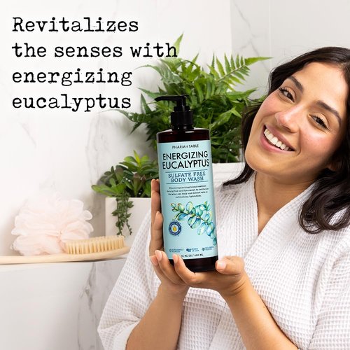 PHARM TO TABLE Eucalyptus Body Wash - Energizing & Revitalizing Formula, Sulfate-Free, 480ml